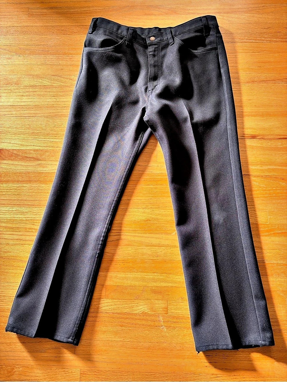 VTG 80s Levis Sta-Prest 517 Black Bootcut Pants Made in USA 36x29 Gold Tab